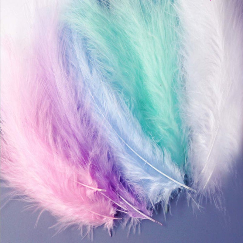 Asekonc Colorful Feathers for DIY Crafting, Soft Native Feathers Accessories for Party Decorations,Feather Mask,Windbell and Earrings(50PCS) - Image 2
